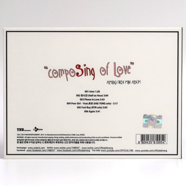Almeng - Composing of Love Signed Autographed CD Album Promo K-Pop 2014