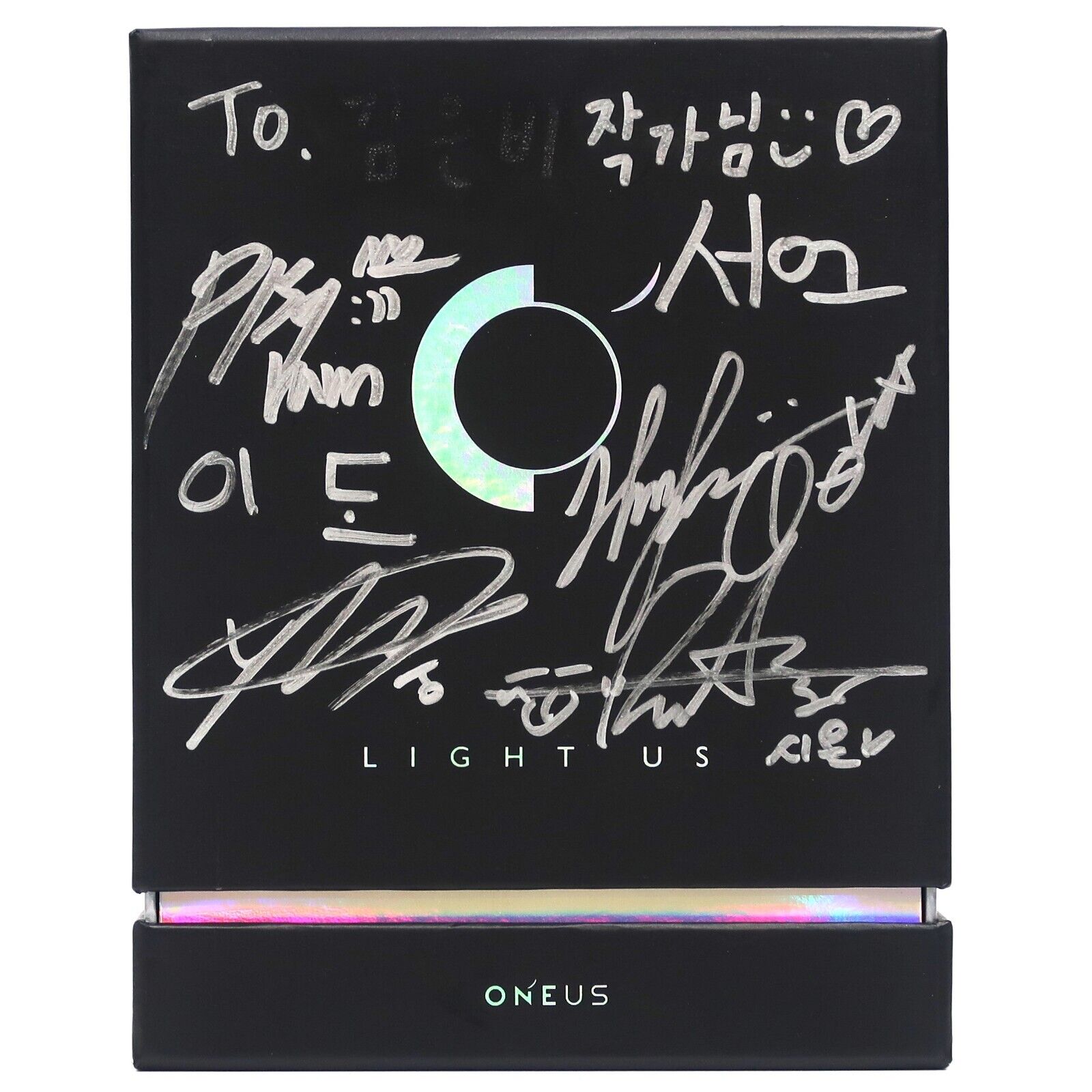 10-1078.jpg Oneus - Light Us Signed Autographed + Message Promo CD Album 2019 K-Pop