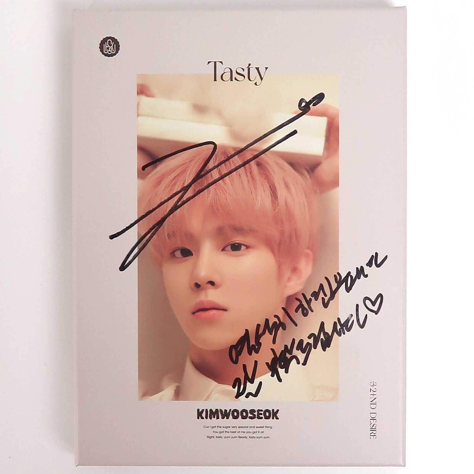 10-2090.jpg Kim Woo Seok - Tasty Signed Autographed Promo CD Album 2021 X1 Up10tion Wooseok