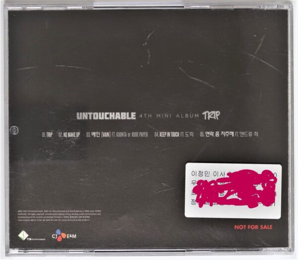 10-4787.jpg Untouchable - Trip 4th Mini Album CD Promo Korean Hip Hop K-Rap 2013