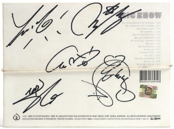 Bigbang - Big Show 2009 Live Concert Signed Autographed CD Album K-Pop