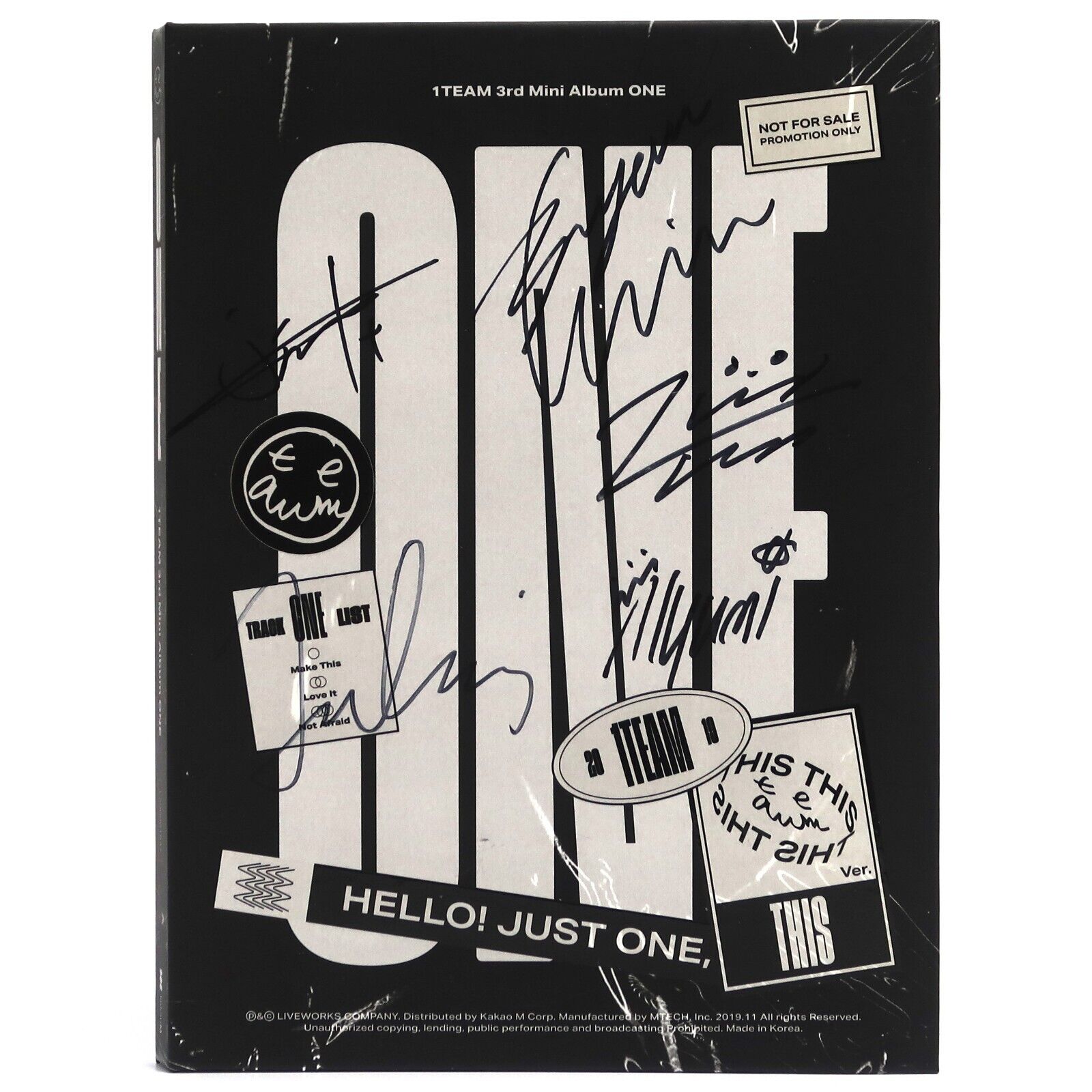 10-8837.jpg 1TEAM - ONE Signed Autographed 3rd Mini Album CD Promo + PC 2019 K-Pop