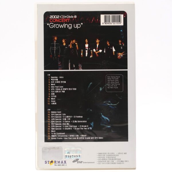 Click-B 2002 Concert Growing Up VHS Video [NTSC] Early K-Pop