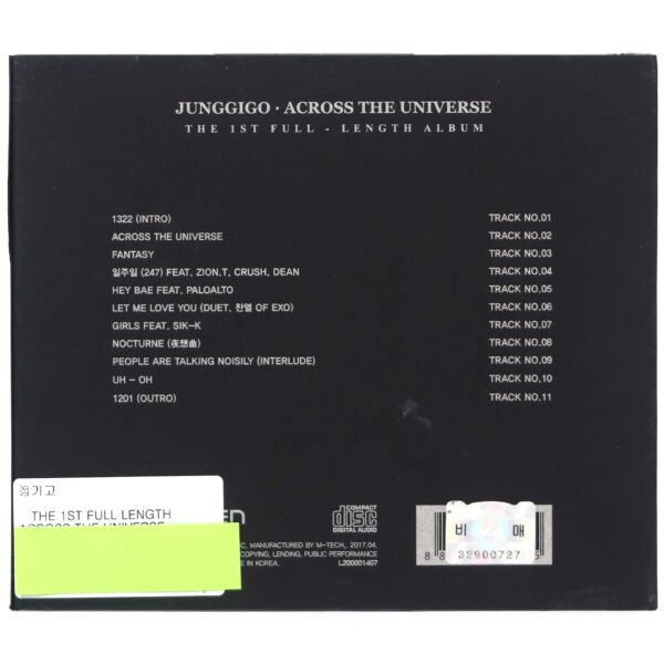 Junggigo - Across The Universe CD Album Promo K-Pop 2017