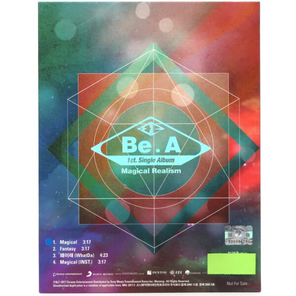 IMG_2337 Be.A - Magical Realism CD Single Album Promo 2017 K-pop