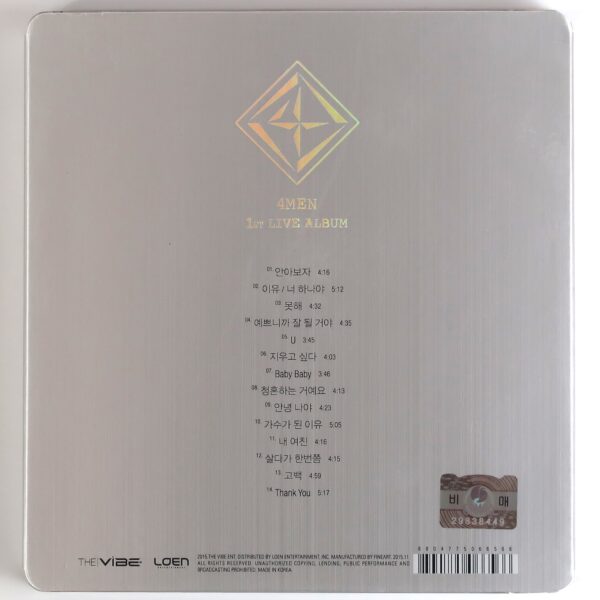 4Men - 1st Live Album CD Promo K-Pop 2015 Four Men