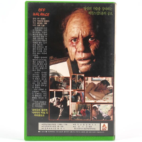 Off Balance (1987) Korean VHS [NTSC] Korea Phantom of Death Ruggero Deodato