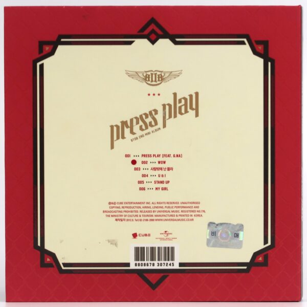 BTOB - Press Play Signed Autographed Mini Album CD Promo K-Pop 2012