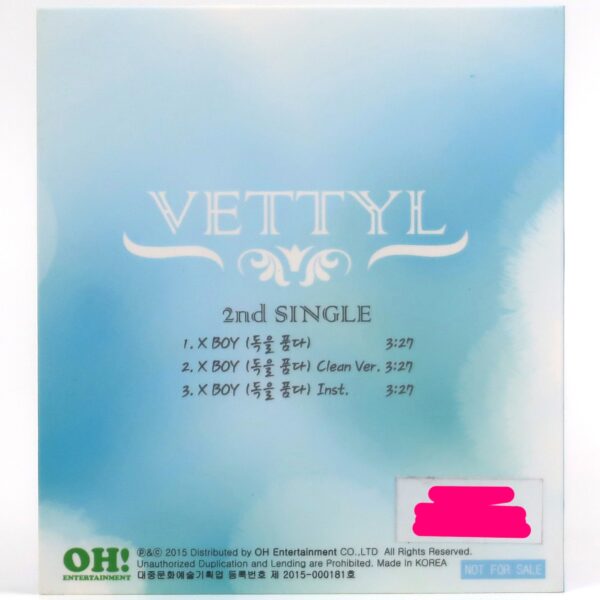 Vettyl - X Boy Single Album CD Promo K-Pop Korea 2015