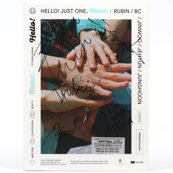 1TEAM - Hello Signed Autographed 1st Mini Album CD Promo 2019 K-Pop