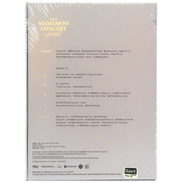 Mamamoo - 4Season 2019 Concert Kihno Kit Video Sealed K-Pop