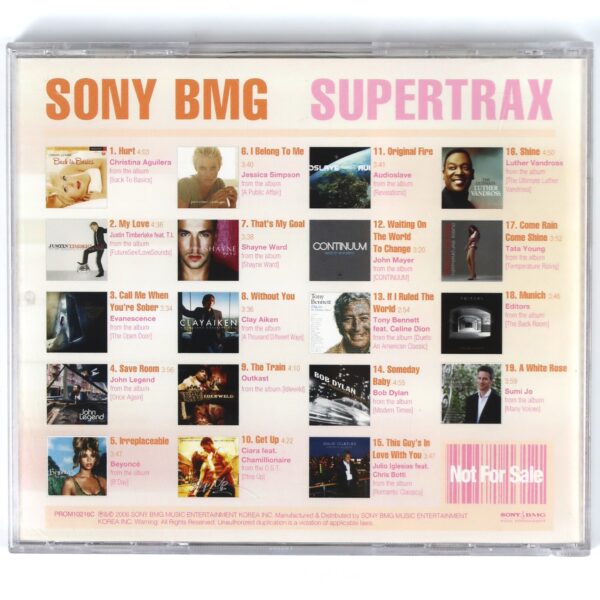 Sony BMG Supertrax 2006 CD Christina Aguilera Cover Korea Justin Timberlake