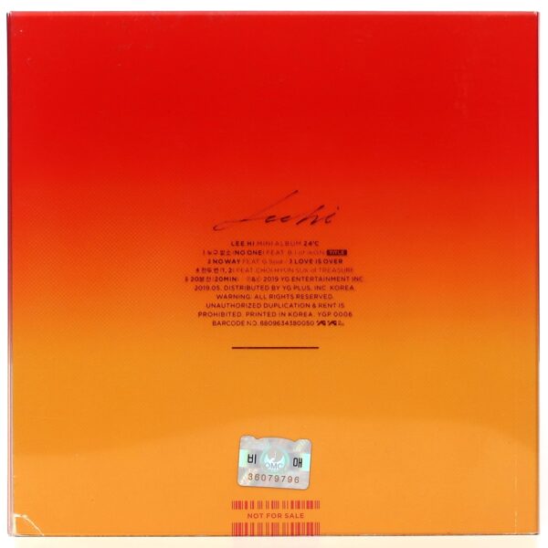 Lee Hi - 24°C Signed Autographed CD Album Promo 2019 K-Pop 24 Degrees