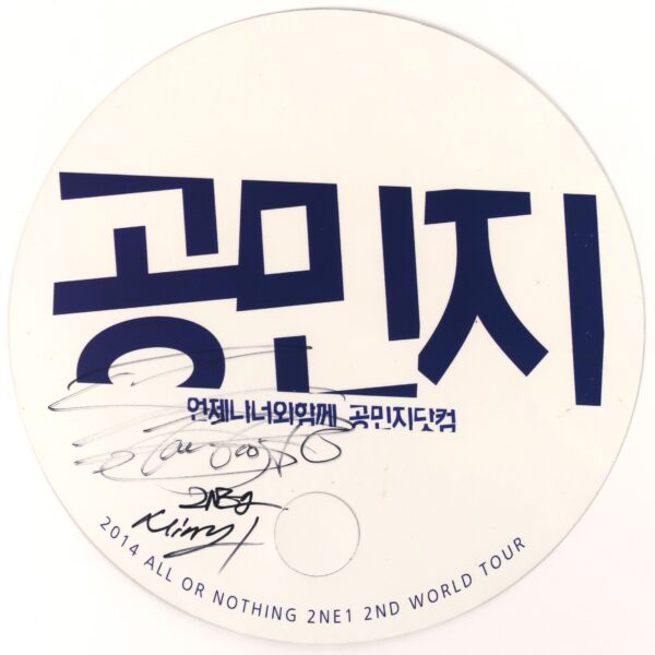 2NE1 Minzy Signed Autographed Concert Fan 2014 All Or Nothing World Tour