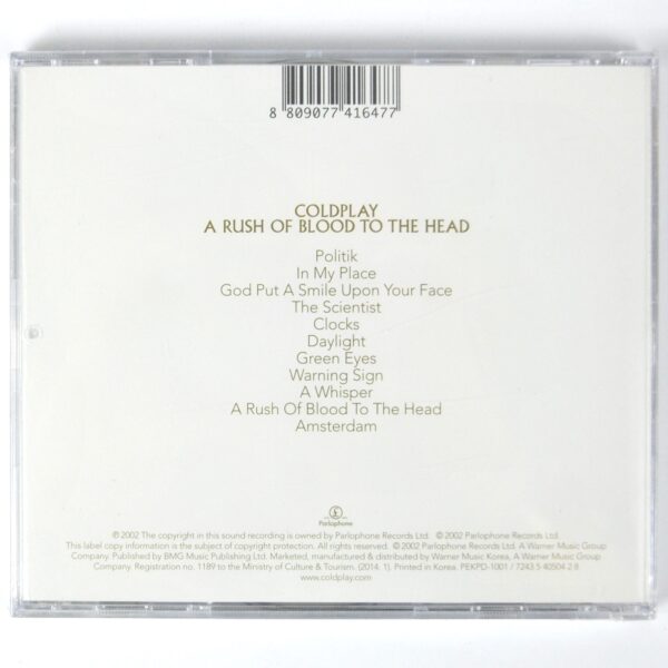 Coldplay - A Rush Of Blood To The Head Korean CD Album Sealed Korea