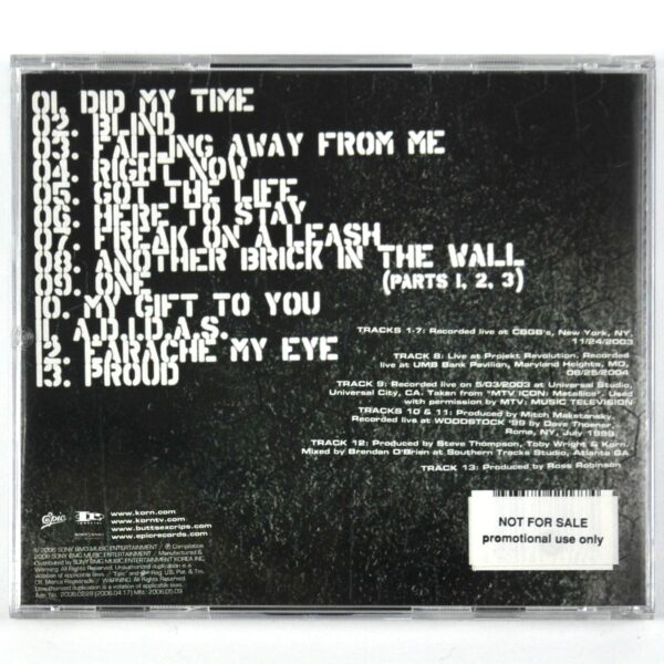 Korn - Live & Rare Korean CD Album Korea Promo Metal