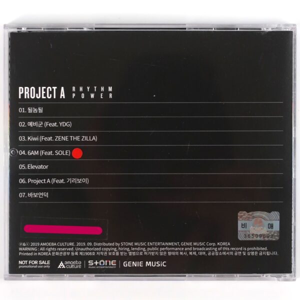 Rhythm Power - Project A Signed Autographed Album CD K-Rap Korean Hip Hop 2019