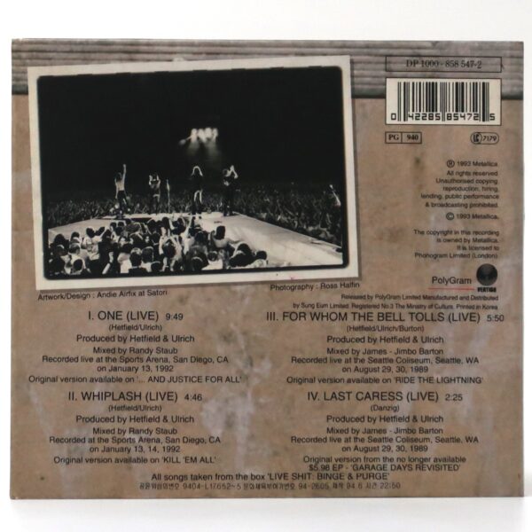 Metallica - One (Live) Korean CD Album Korea Metal (~5)
