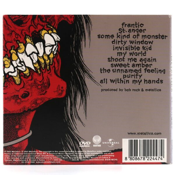 Metallica - St. Anger Korean CD + DVD Album + Badge Pin Korea Metal