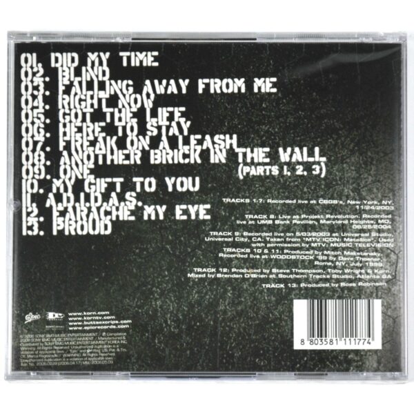 Korn - Live & Rare Korean CD Album Sealed Korea 2006