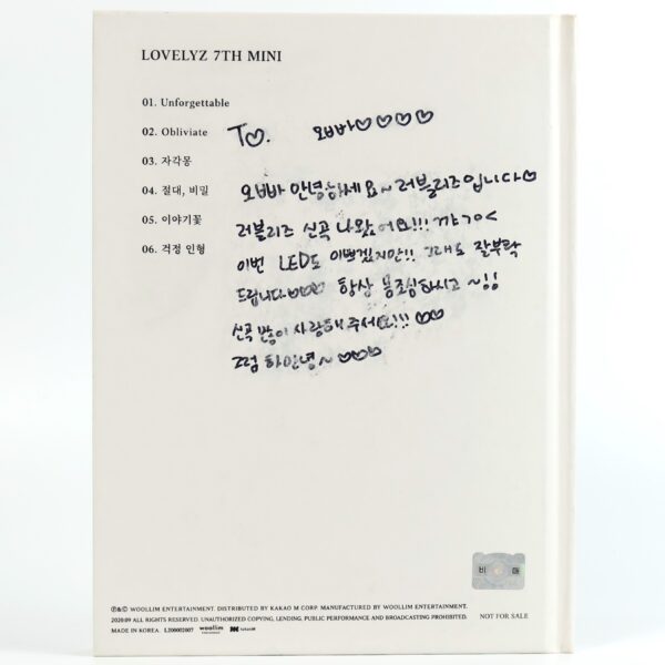IMG_8274 Lovelyz - Unforgettable Signed + Message CD Album Promo 2020 K-Pop