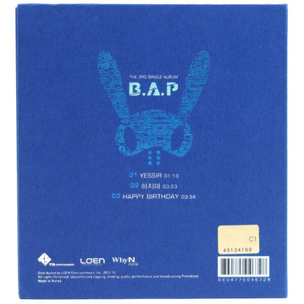 B.A.P - Stop It Signed Autographed 3rd Single Album CD 2012 Yessir