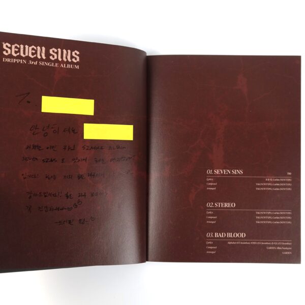 Drippin - Seven Sins Signed + Message CD Single Album Promo K-Pop 2023