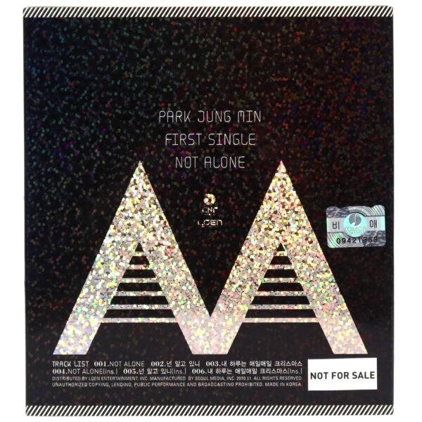 Park Jung Min - Not Alone Single Album Promo CD 2010 K-Pop SS501