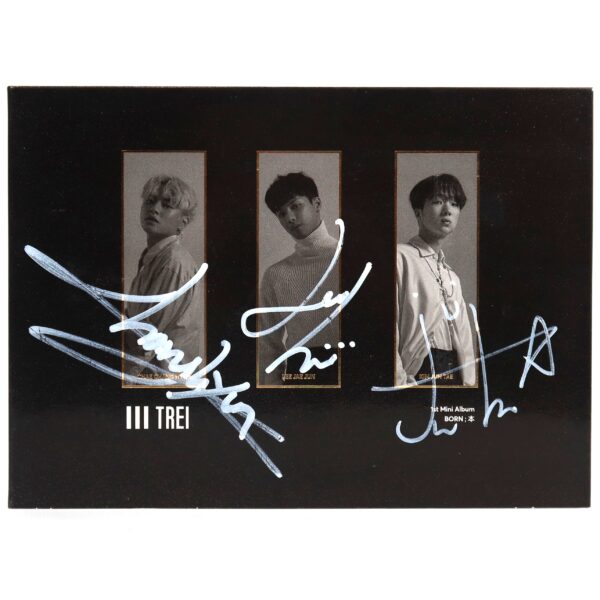 Trei - Born Signed Autographed Promo 1st Mini Album CD 2019 K-Pop