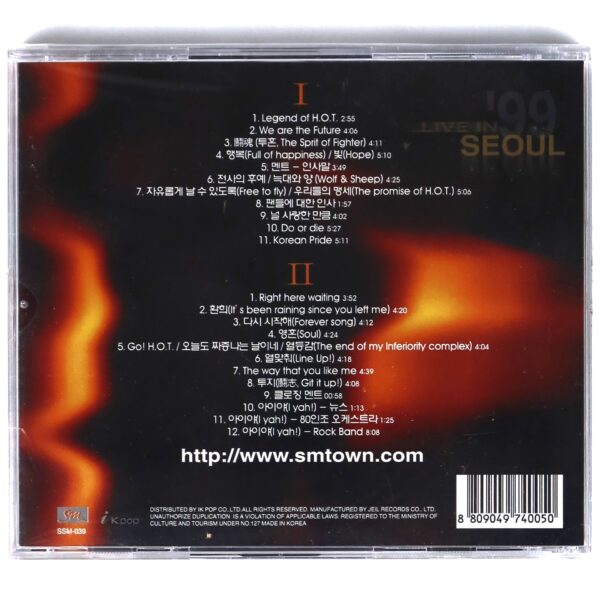 H.O.T - '99 Live In Seoul Sealed Album CD Early K-Pop 1999 SM