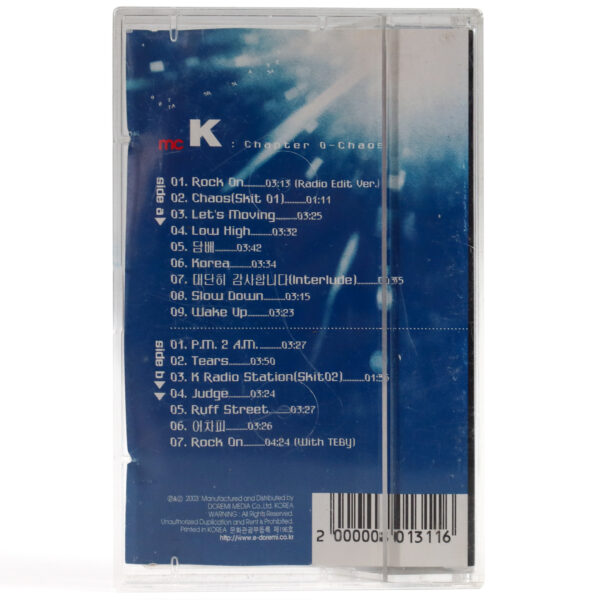 MC K - Chapter 0-Chaos Album Cassette Tape K-Rap Hip Hop R&B 2003