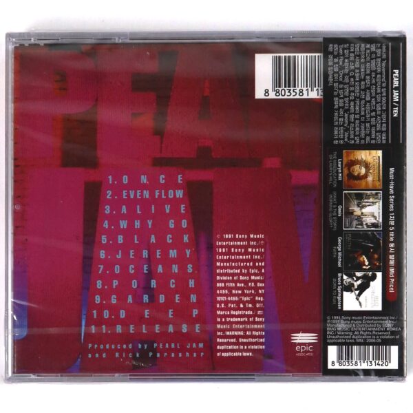 Pearl Jam - Ten Korean CD Sealed Album Korea 2006 Reissue OBI