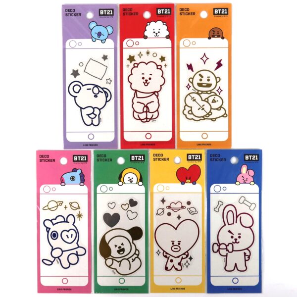 IMG_0128 BTS BT21 Mobile Deco Sticker All 7 Versions Complete Set Line Friends