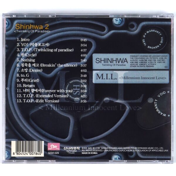 Shinhwa - T.O.P 2nd Album CD TOP 90s K-Pop 1999 SM