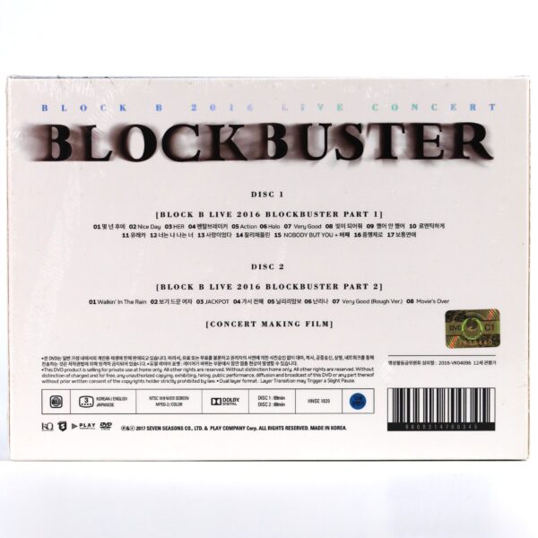Block B - Blockbuster 2016 Live Concert DVD Sealed K-Pop
