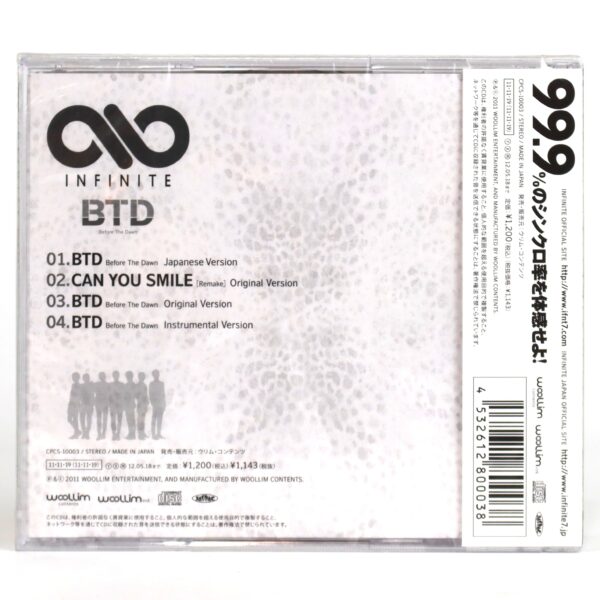 Infinite - BTD Japan Single Album CD Sealed K-Pop 2011 Before The Dawn