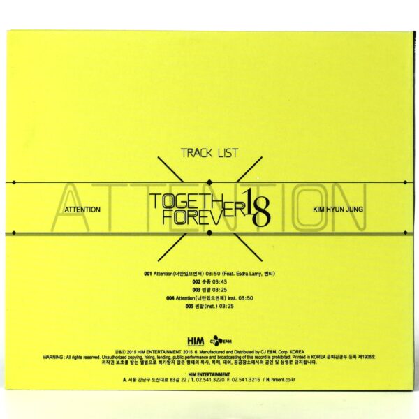 IMG_4479 Kim Hyun Jung - Attention Signed Autographed Single Album CD Promo K-Pop 2015