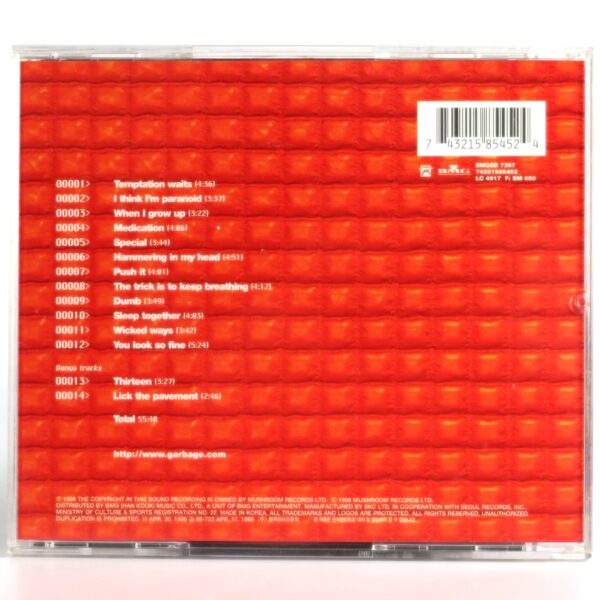 Garbage - Version 2.0 Korean CD Album Korea