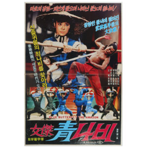 IMG_6227 Blue Butterfly The Amazon (1983) Vintage Korean Movie Poster Korea 여걸 청나비