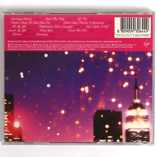 Mariah Carey - Glitter Korean Album CD Korea