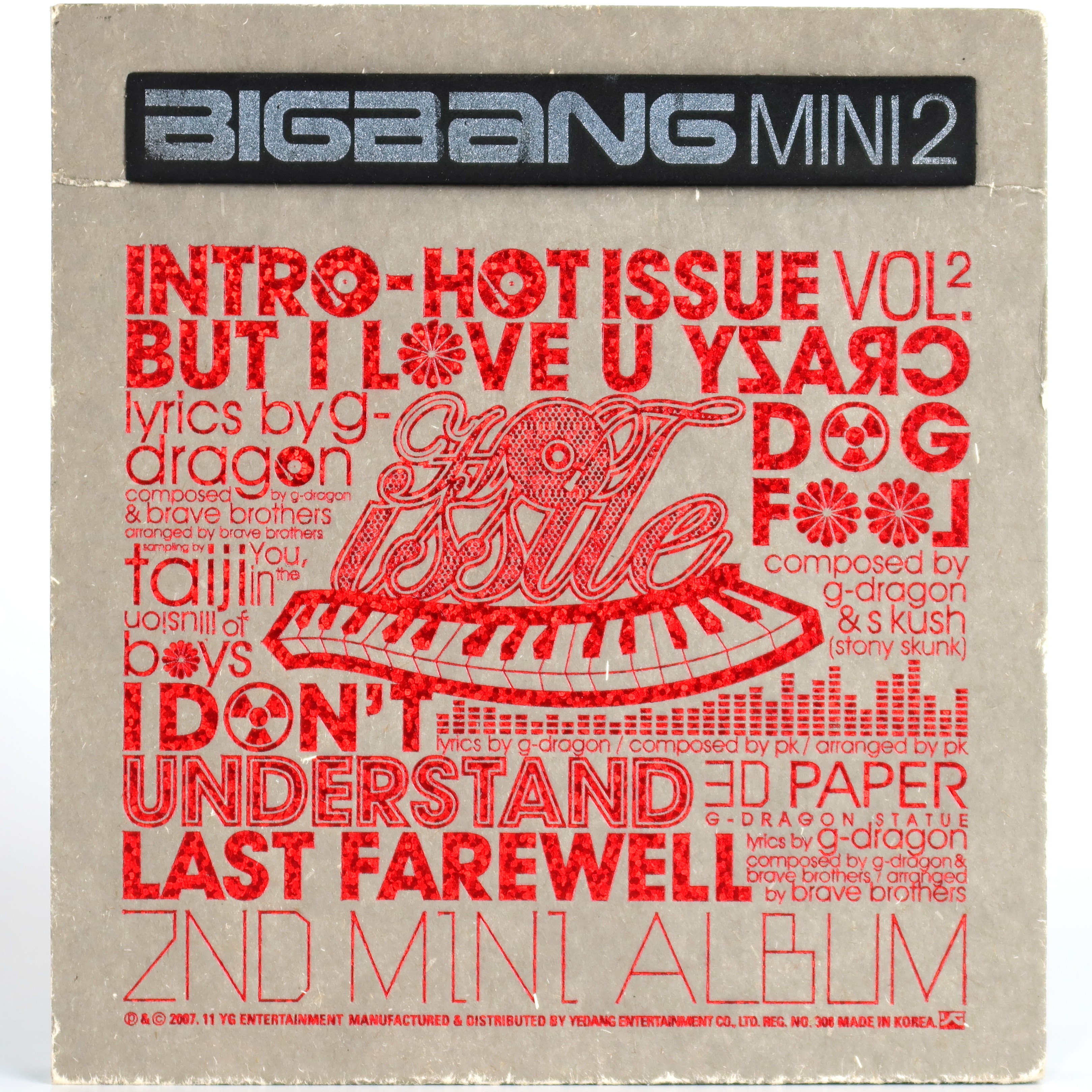 Bigbang - Hot Issue 2nd Mini Album CD No 3D Paper 2007 [Yedang
