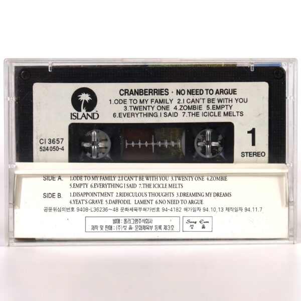 The Cranberries - No Need To Argue Album Korean Cassette Tape Korea