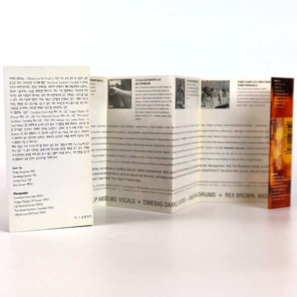 Pantera - Official Live: 101 Proof Album Korean Cassette Tape Korea