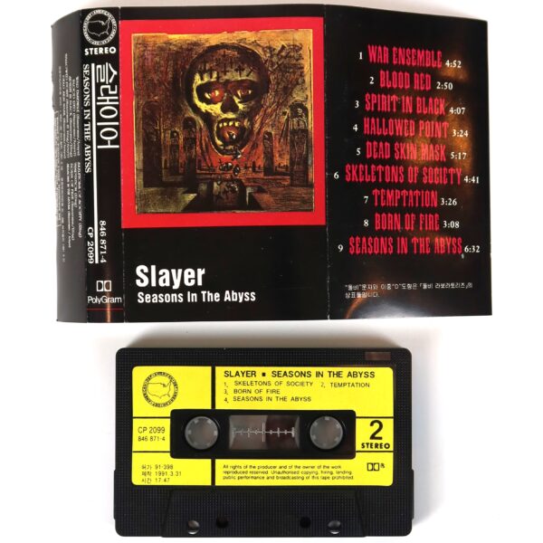 IMG_1832 Slayer - Seasons In The Abyss Album Korean Cassette Tape Korea