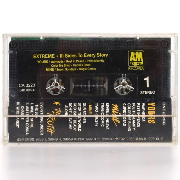Extreme - III Sides To Every Story Album Korean Cassette Tape Korea