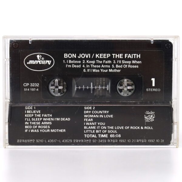 Bon Jovi - Keep The Faith Album Korean Cassette Tape Korea