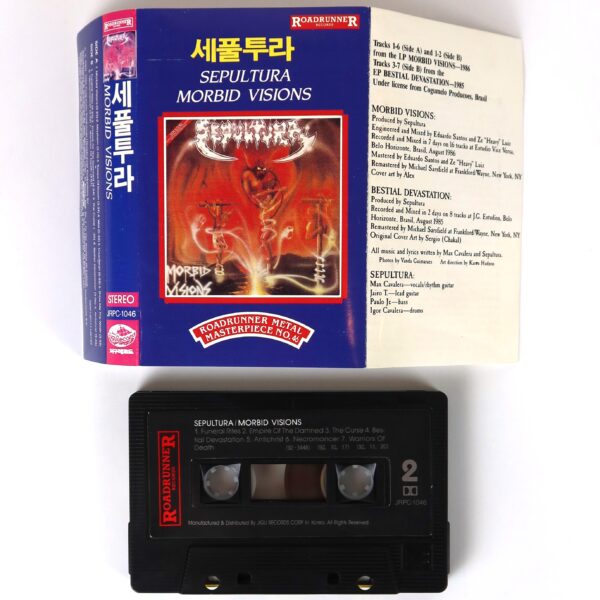 Sepultura - Morbid Visions / Bestial Devastation Album Cassette Tape Korea 2