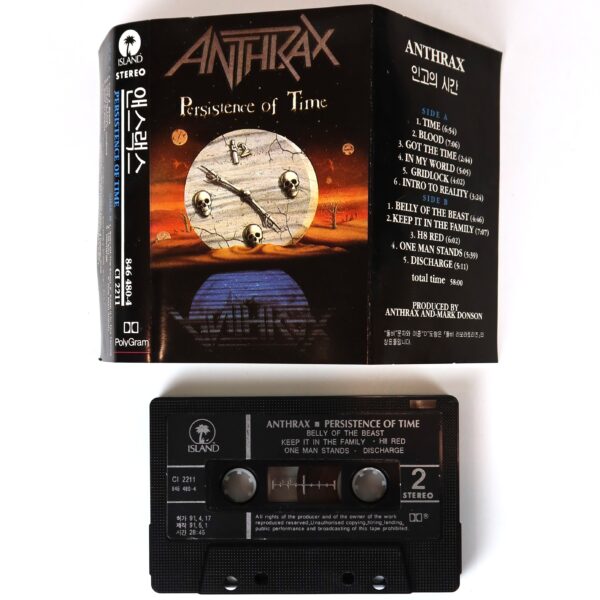 Anthrax - Persistence Of Time Album Korean Cassette Tape Korea