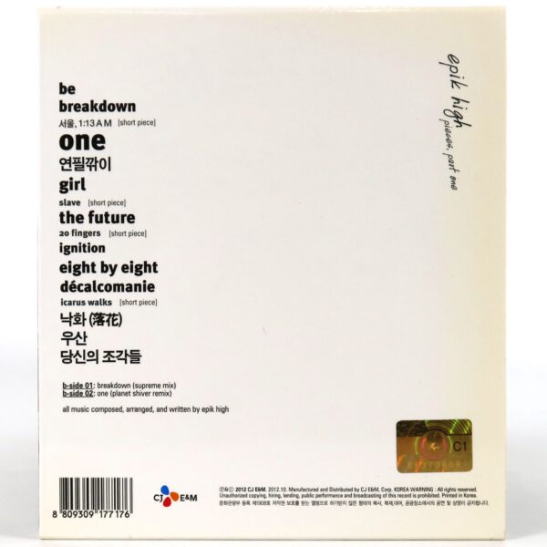 Epik High - Pieces, Part One Album CD Korean Hip Hop 2012