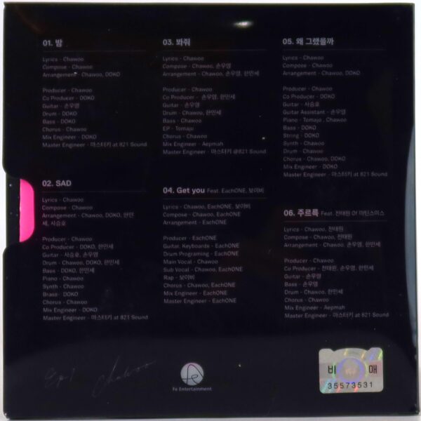 Chawoo - Good Night Album CD Promo K-Pop 2019